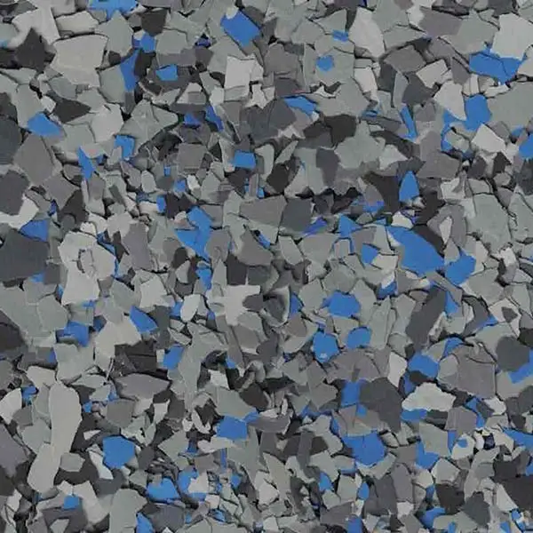 Mosaic pattern with gray, white, and blue fragments scattered across the surface, creating a textured, abstract background with a modern aesthetic.
